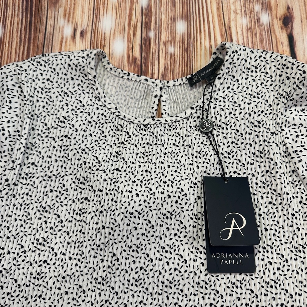ADRIANA PAPEL PRINT KNIT PLEATED TRAPEZE TOP SIZE MEDIUM - Picture 2 of 13